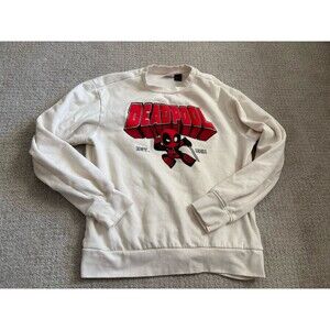 Deadpool Marvel Sweatshirt Size Medium Cotton Blend Pullover‎